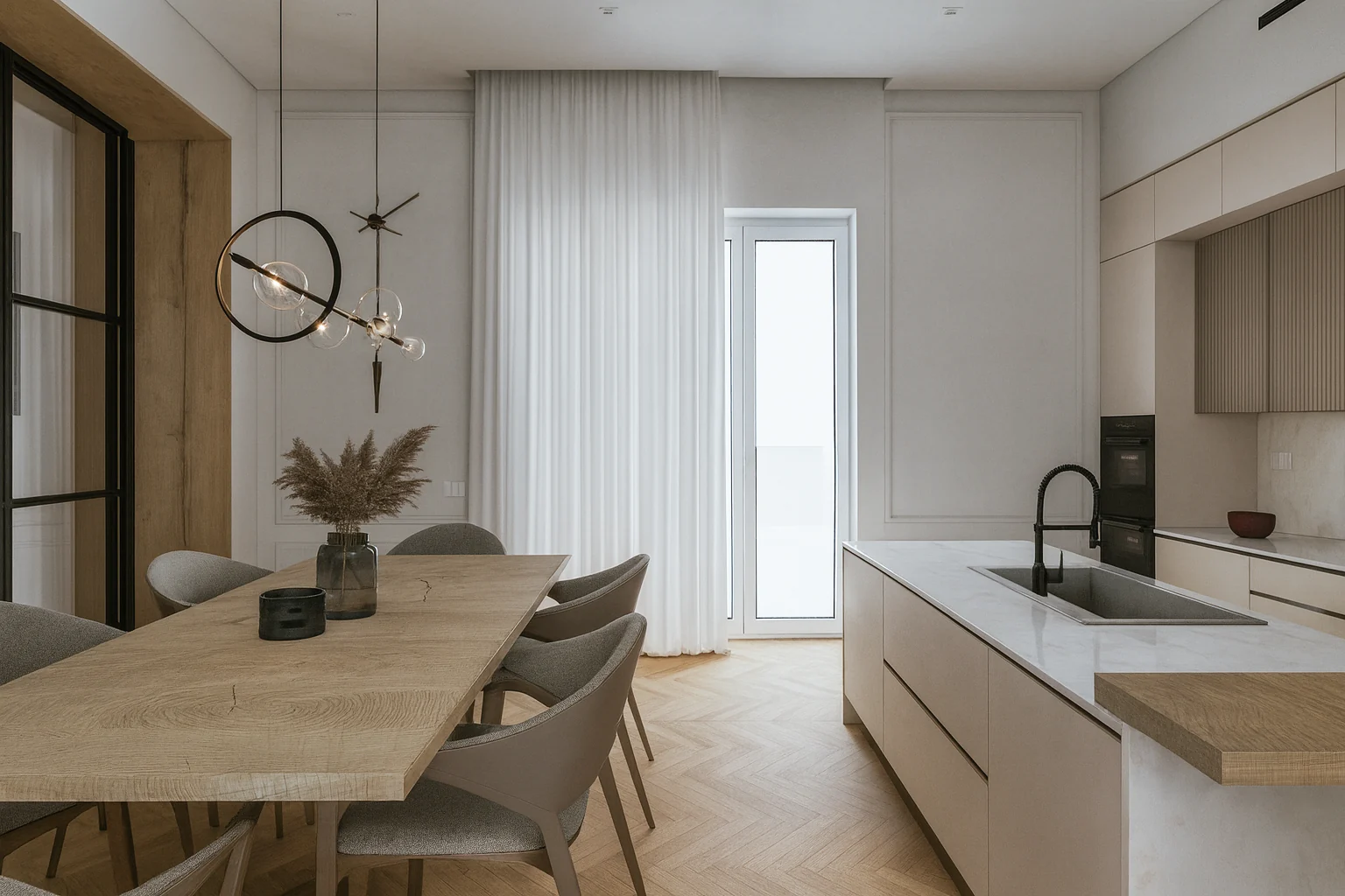 ADP · Render · Cucina e tavolo da pranzo