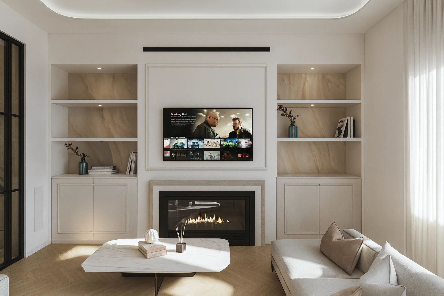 Render del salone del progetto ADP