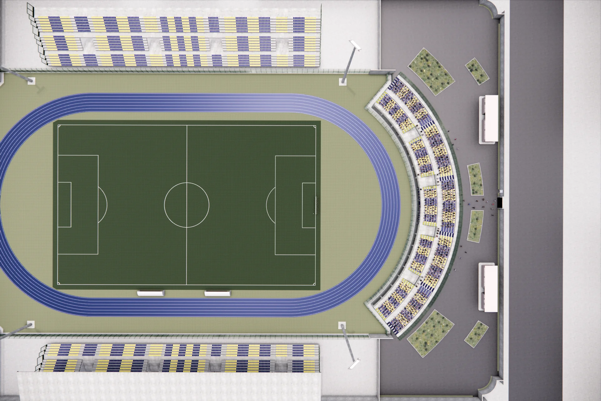 Curva Sud Giugliano · La curva e il campo · vista zenitale