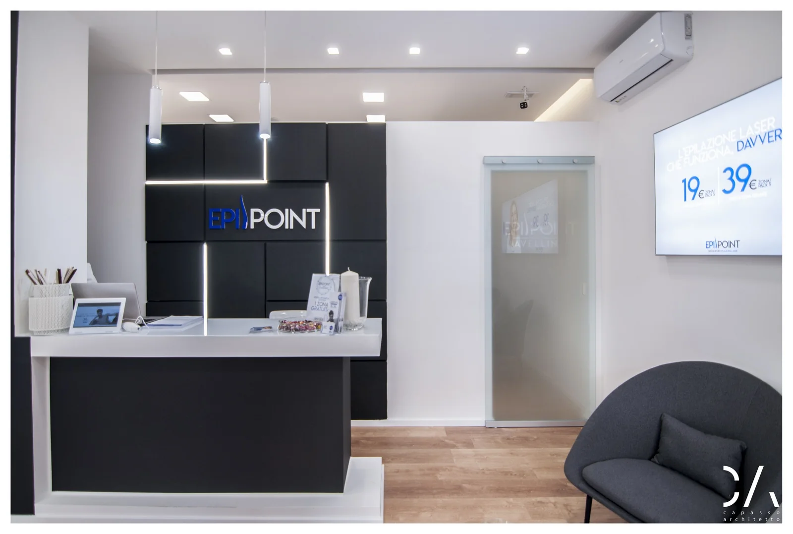 Epilpoint · Banco reception e area di attesa